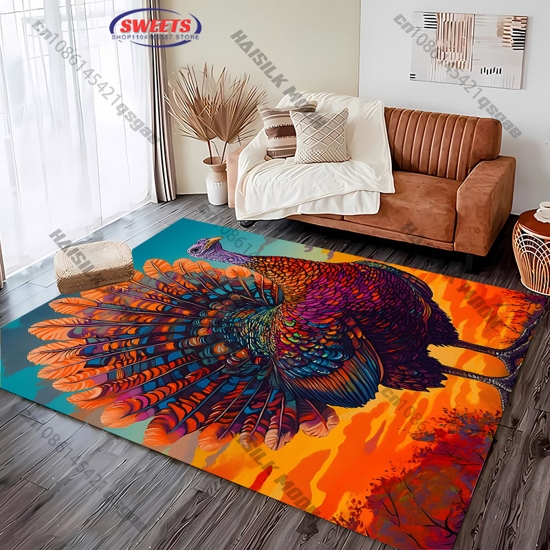 Żywy dywan z motywem indyka, k – Home Textiles Turkey recenzja i cena